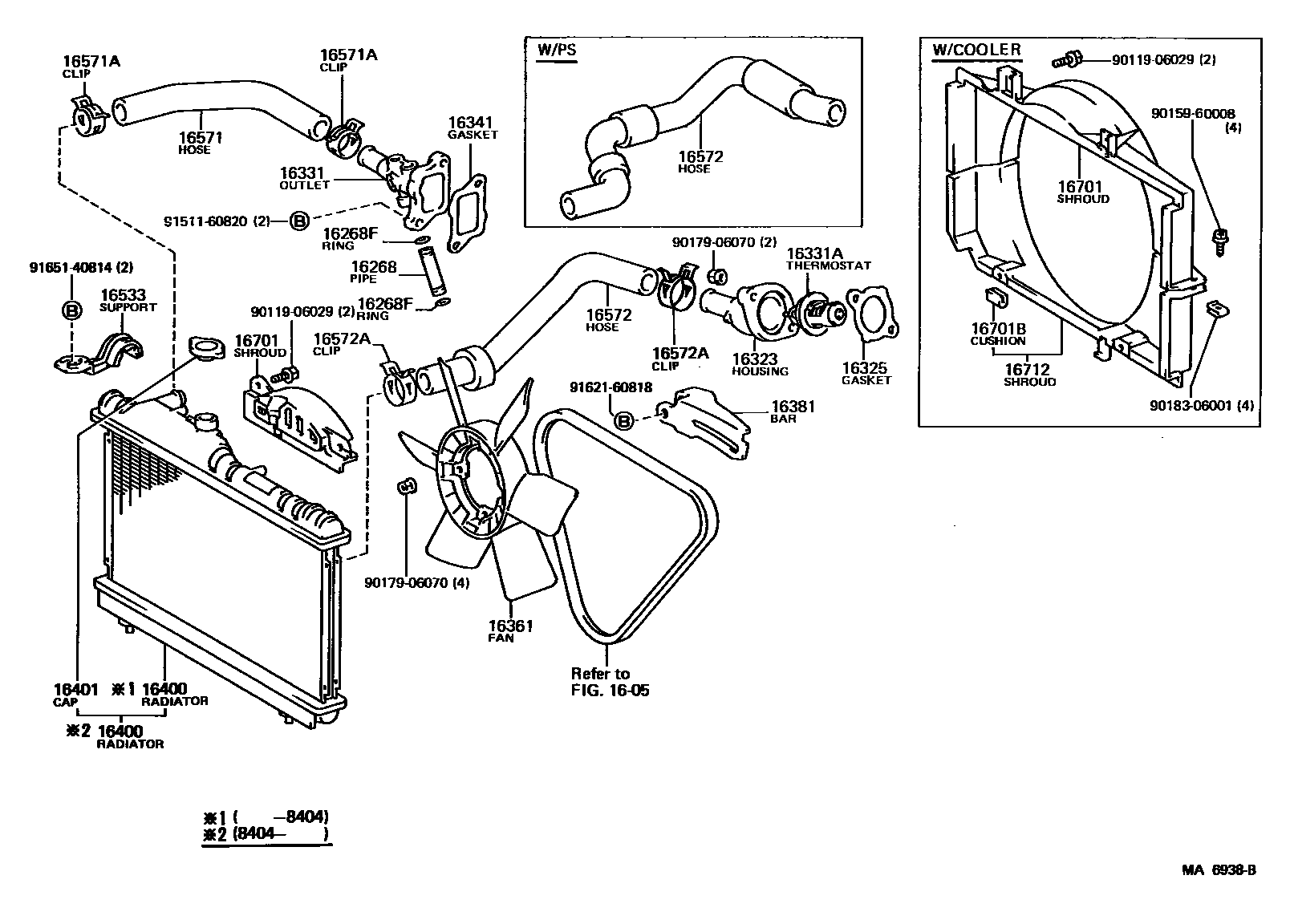 1603 — RADIATOR & WATER OUTLET