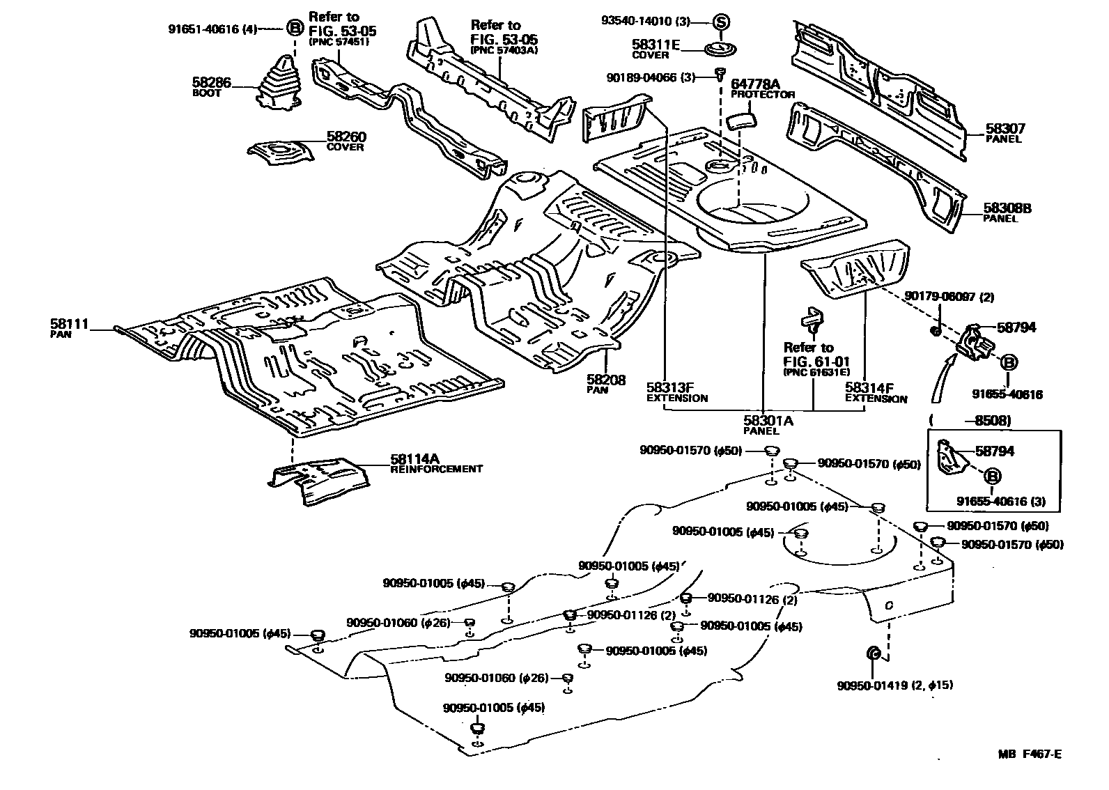 5801 — FLOOR PAN & LOWER BACK PANEL