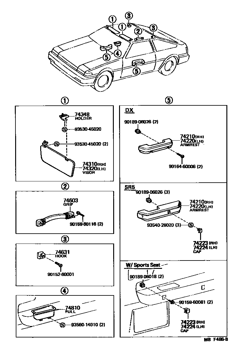 7401 — ARMREST & VISOR