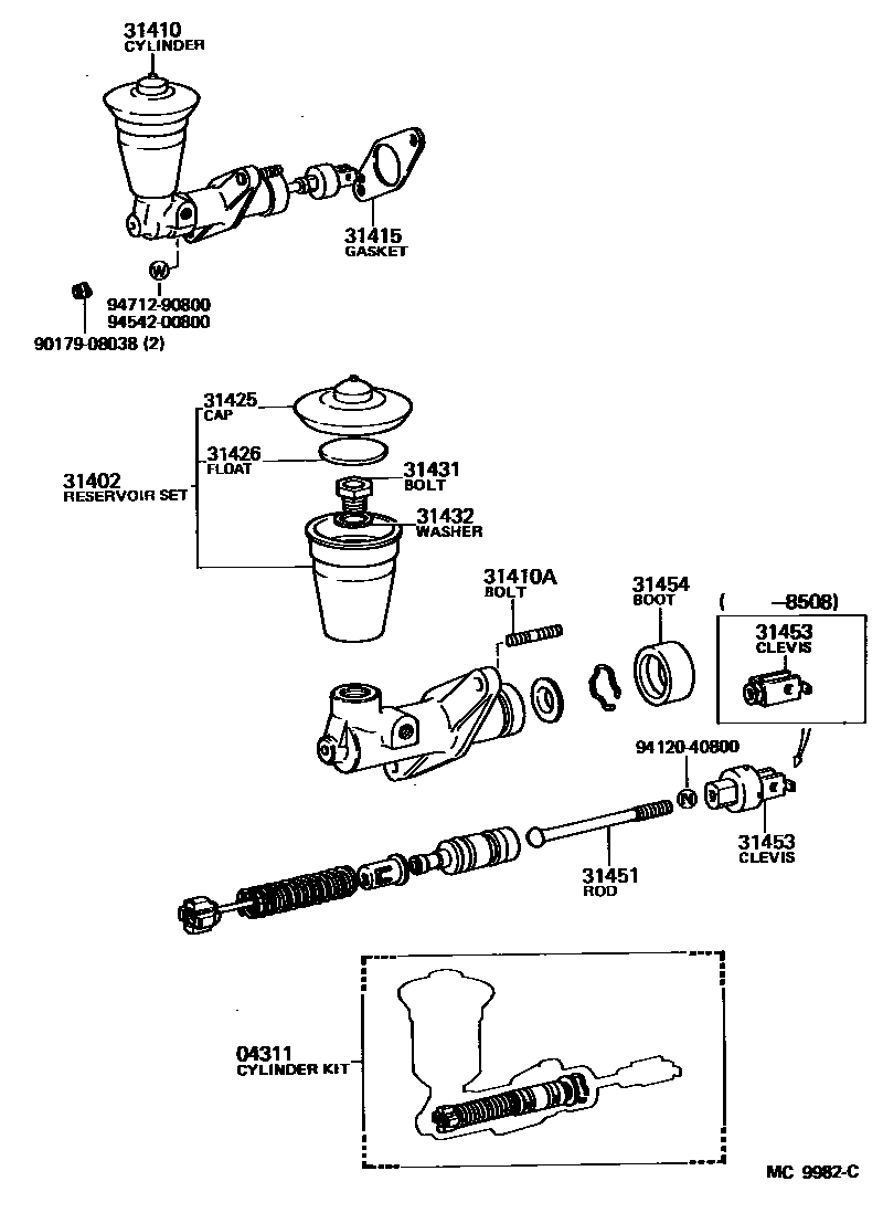 3103 — CLUTCH MASTER CYLINDER