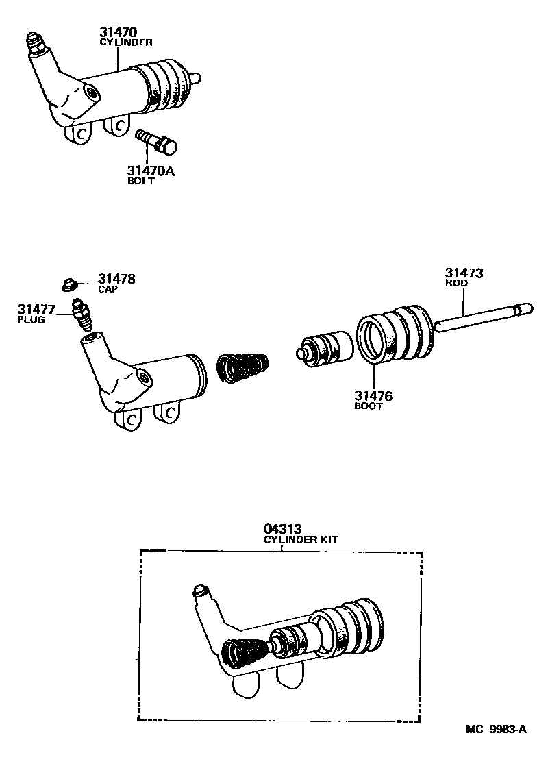 3105 — CLUTCH RELEASE CYLINDER