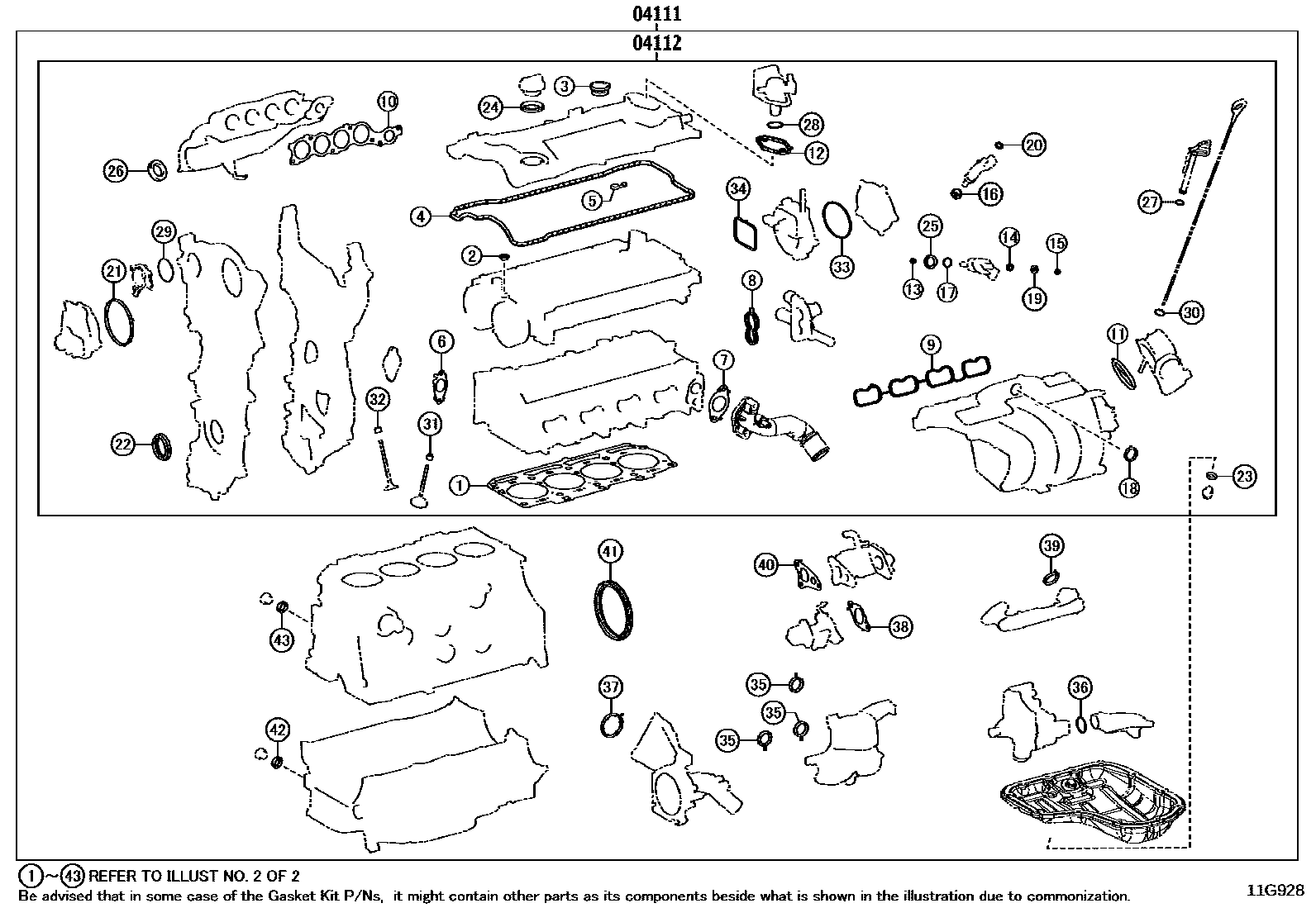 1103 — ENGINE OVERHAUL GASKET KIT
