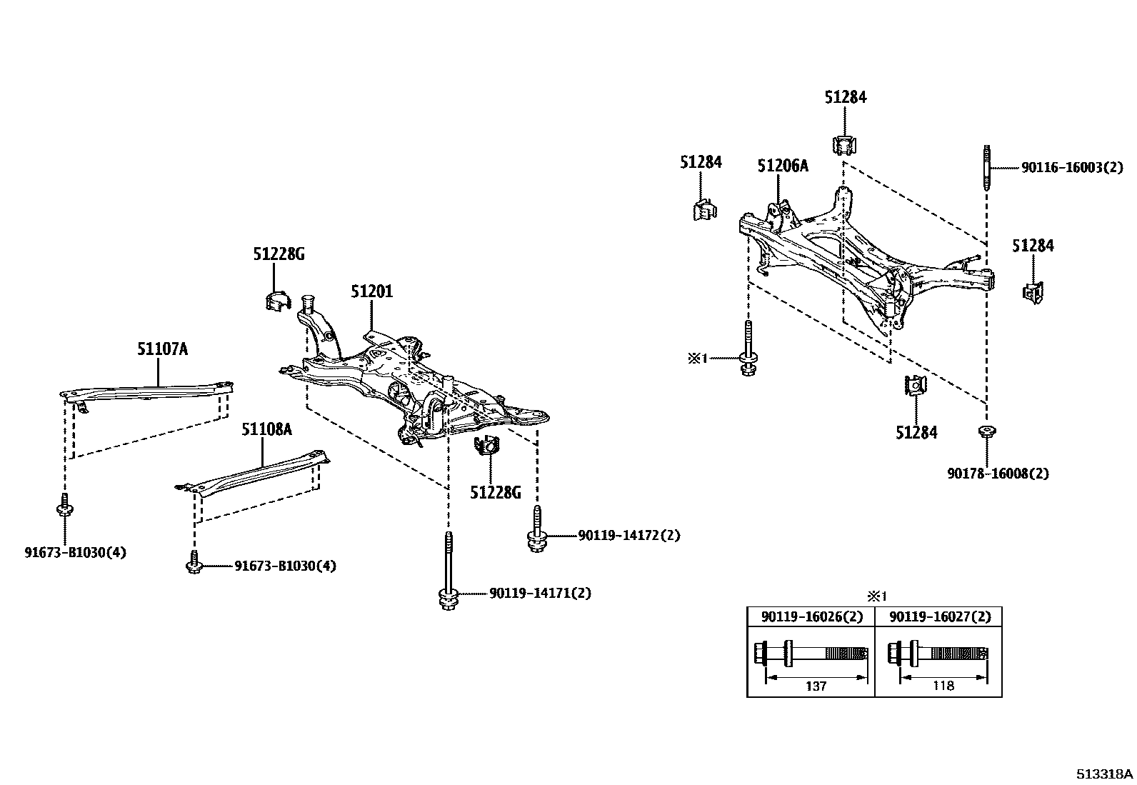 5102 — SUSPENSION CROSSMEMBER & UNDER COVER