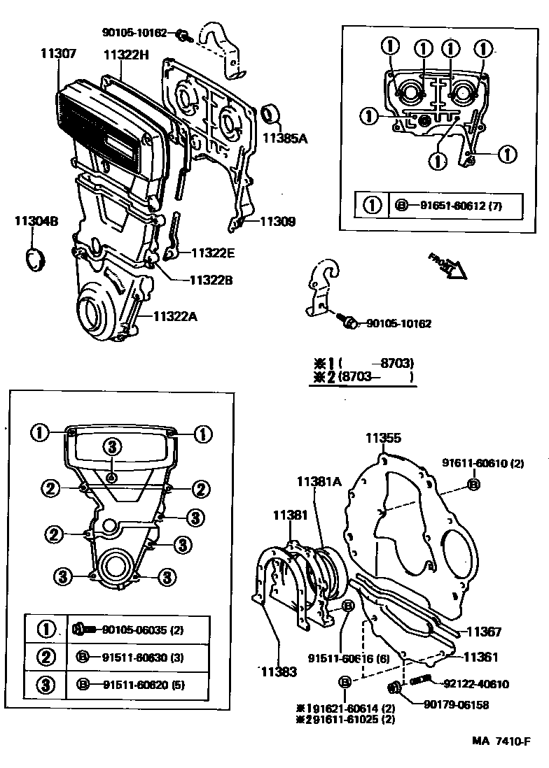 1106 — TIMING GEAR COVER & REAR END PLATE