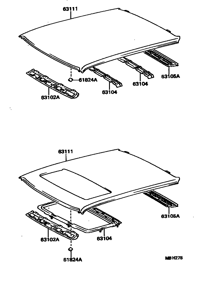 6104 — ROOF PANEL & BACK WINDOW GLASS