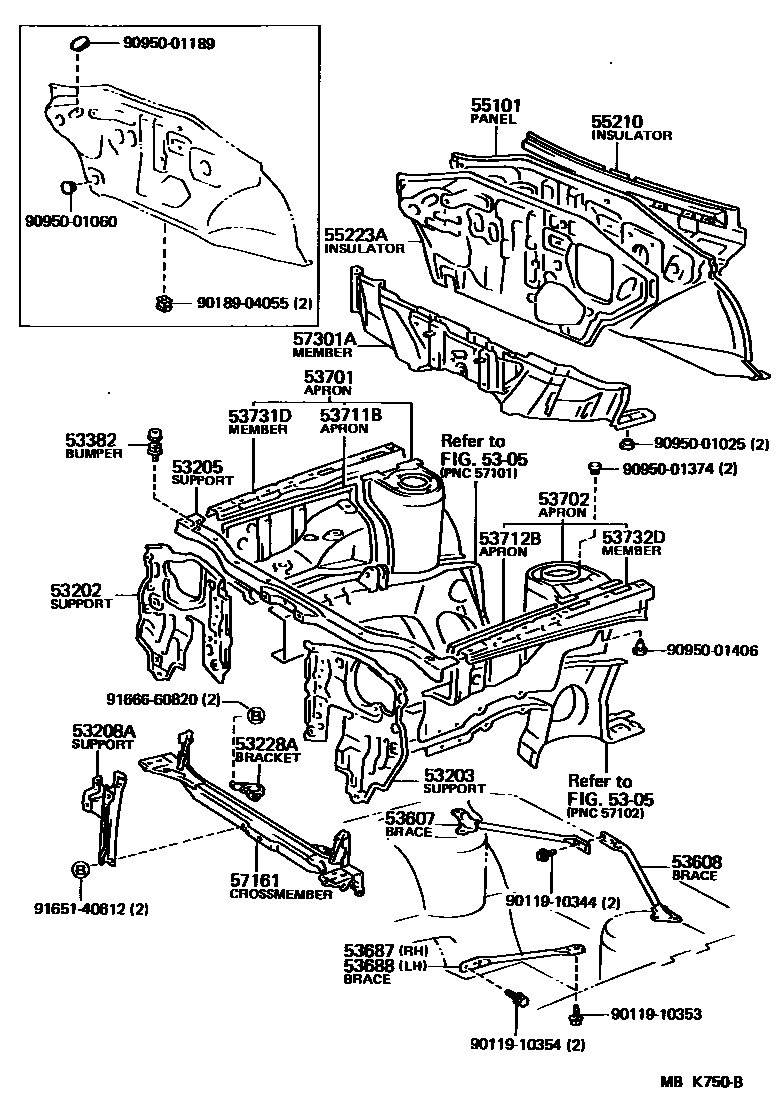 5304 — FRONT FENDER APRON & DASH PANEL