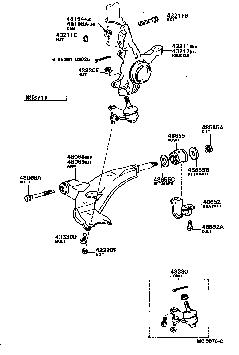 4802 — FRONT AXLE ARM & STEERING KNUCKLE