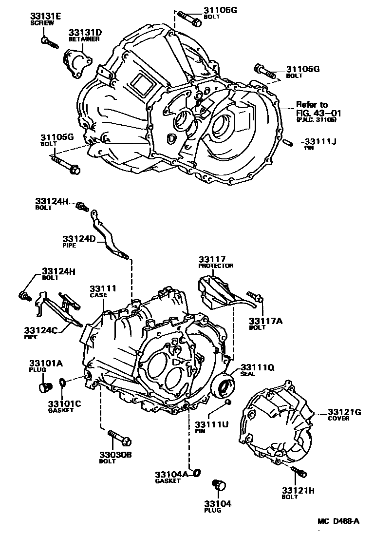 3302 — CLUTCH HOUSING & TRANSMISSION CASE (MTM)