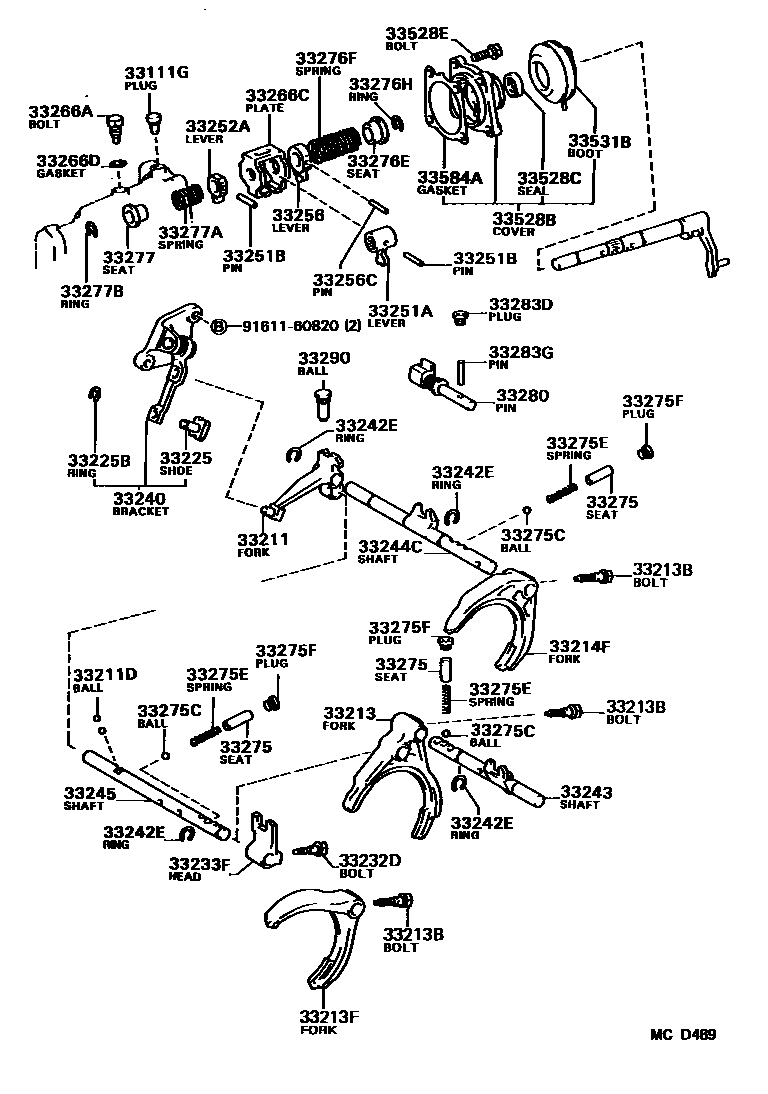 3307 — GEAR SHIFT FORK & LEVER SHAFT (MTM)