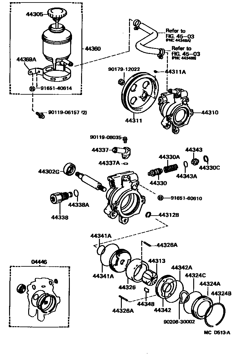 4502 — VANE PUMP & RESERVOIR (POWER STEERING)
