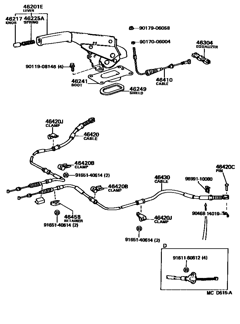 4601 — PARKING BRAKE & CABLE