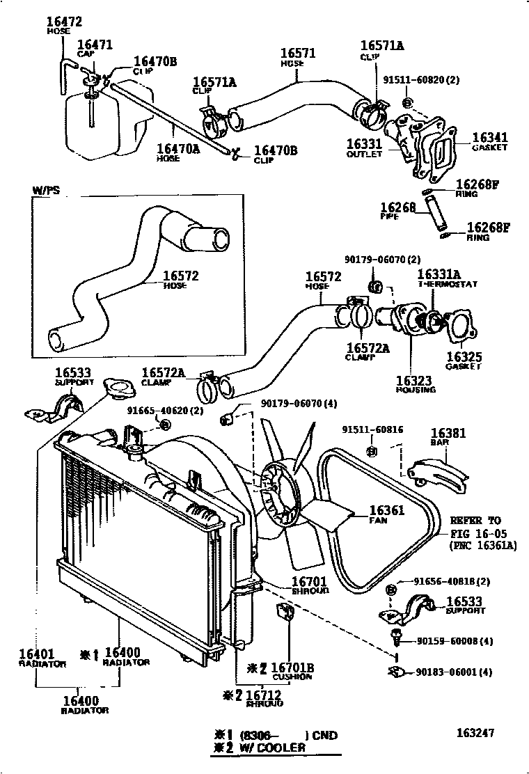 1603 — RADIATOR & WATER OUTLET
