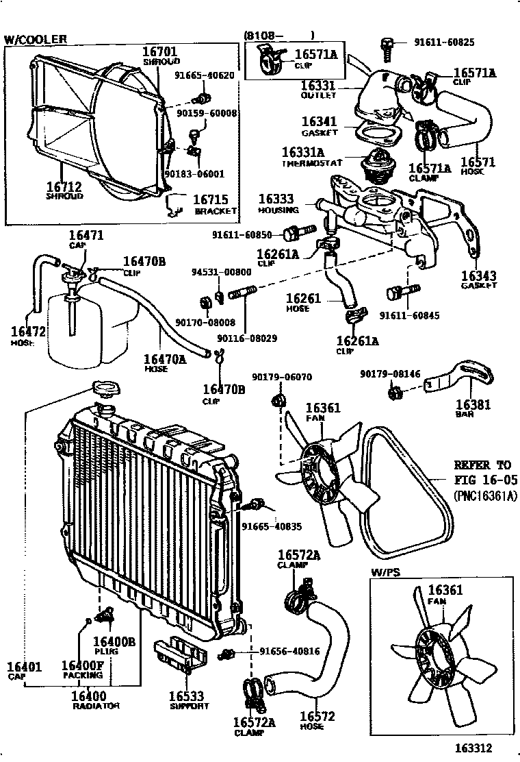 1603 — RADIATOR & WATER OUTLET