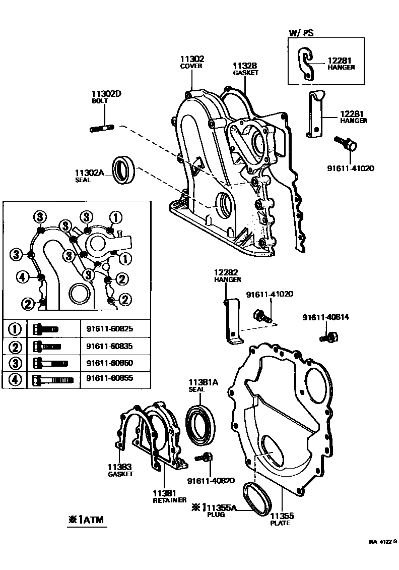 1106 — TIMING GEAR COVER & REAR END PLATE