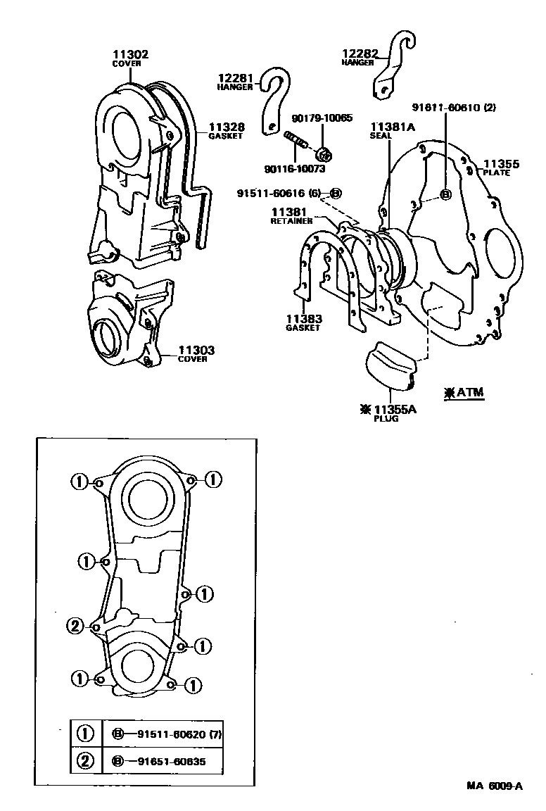 1106 — TIMING GEAR COVER & REAR END PLATE