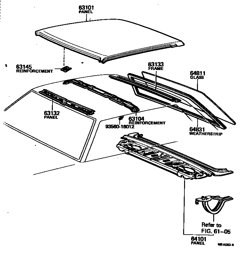 6104 — ROOF PANEL & BACK WINDOW GLASS