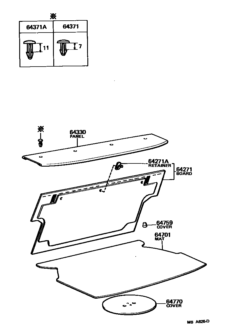 6403 — PACKAGE TRAY PANEL & LUGGAGE COMPARTMENT MAT