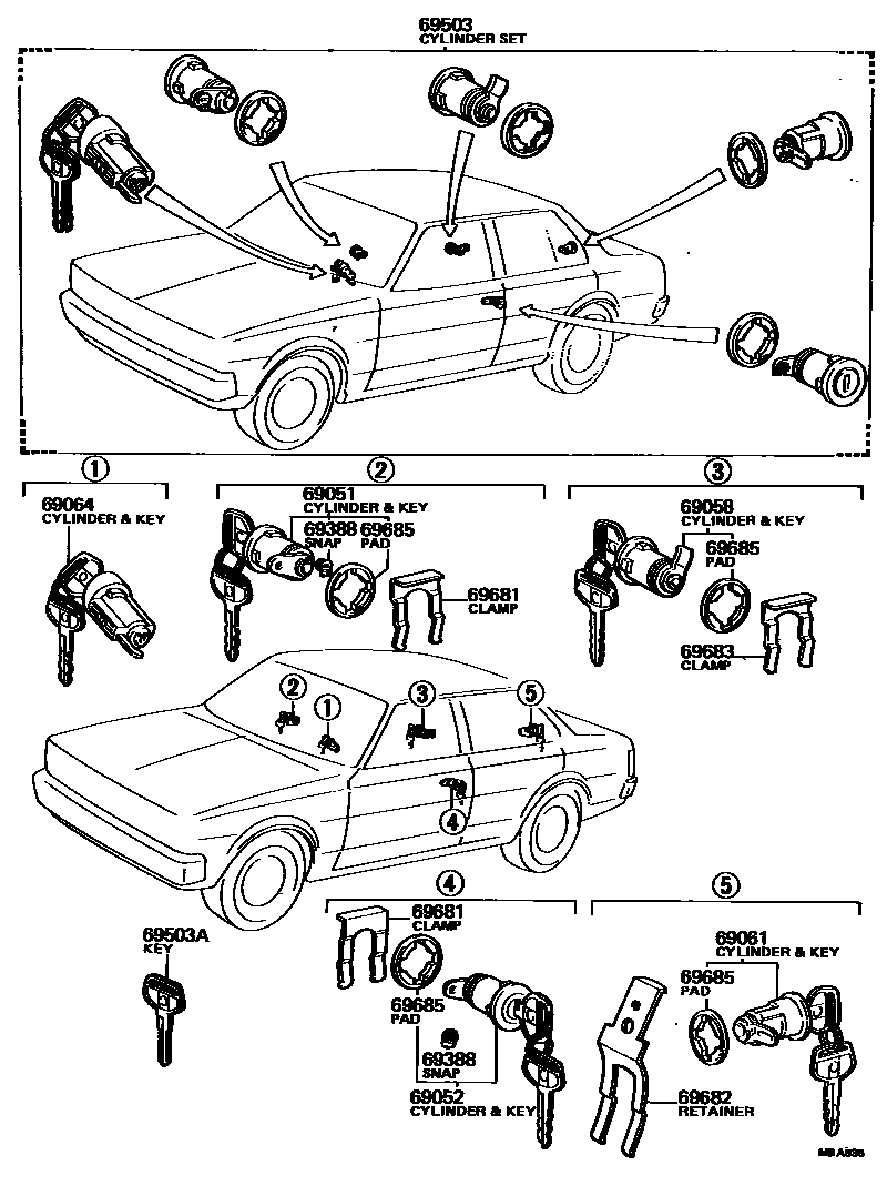 6712 — LOCK CYLINDER SET