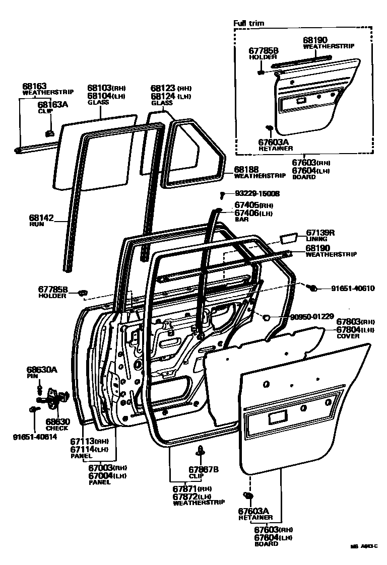 6705 — REAR DOOR PANEL & GLASS