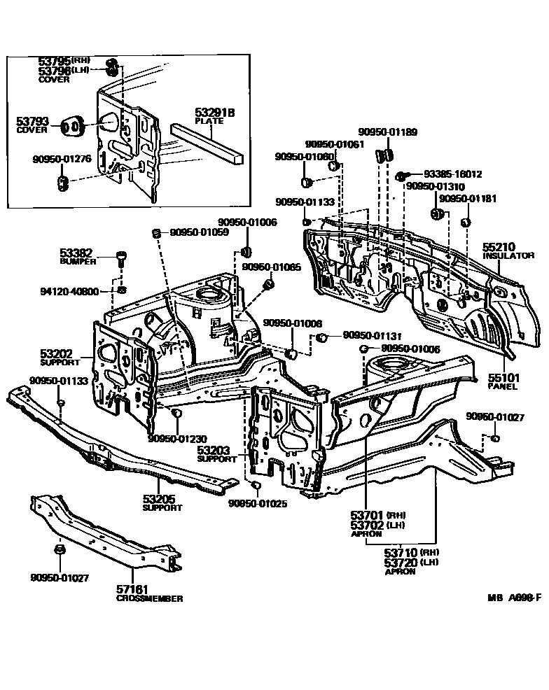 5304 — FRONT FENDER APRON & DASH PANEL