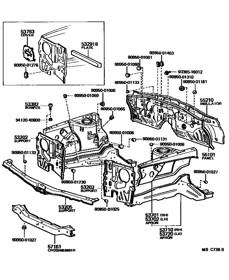 5304 — FRONT FENDER APRON & DASH PANEL