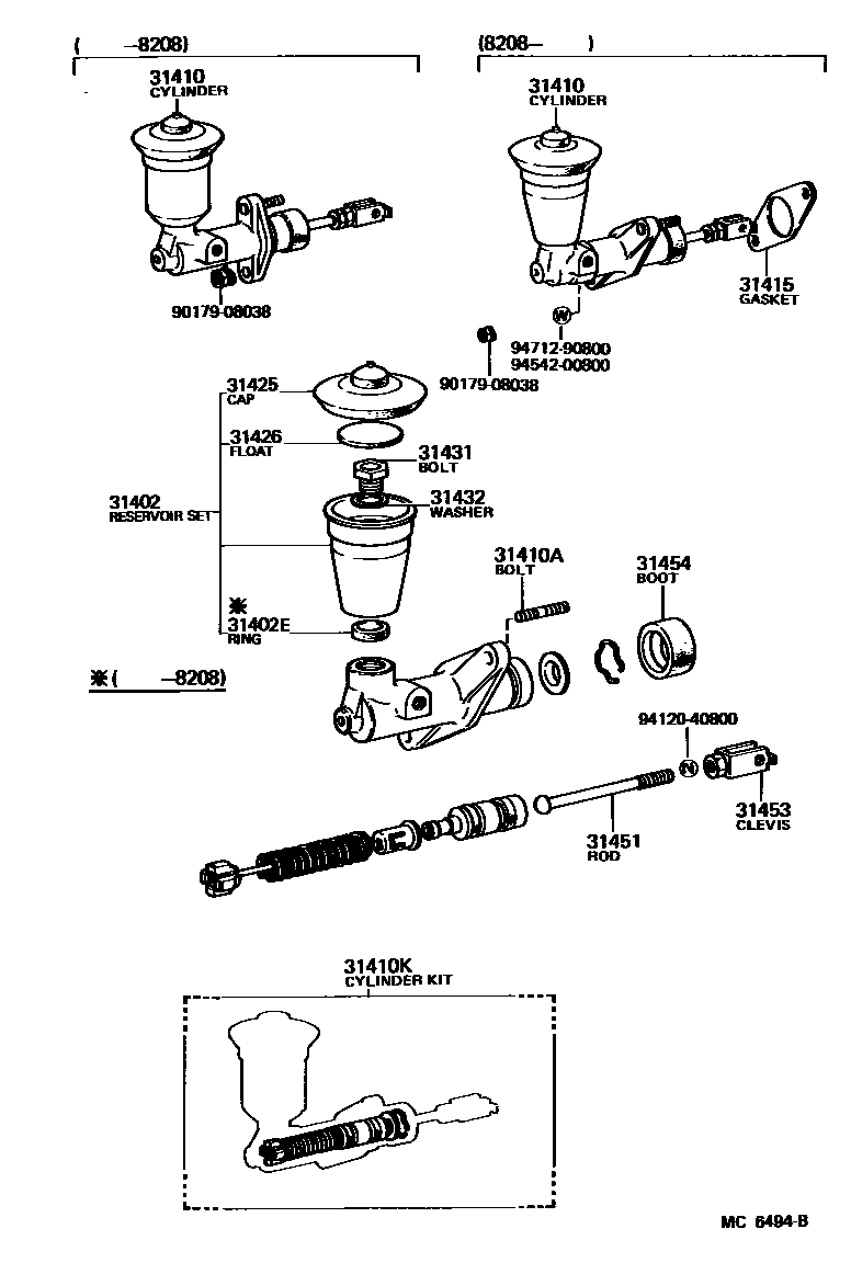 3103 — CLUTCH MASTER CYLINDER