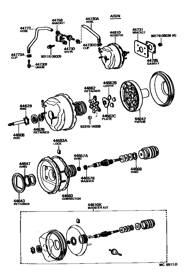 4703 — BRAKE BOOSTER & VACUUM TUBE