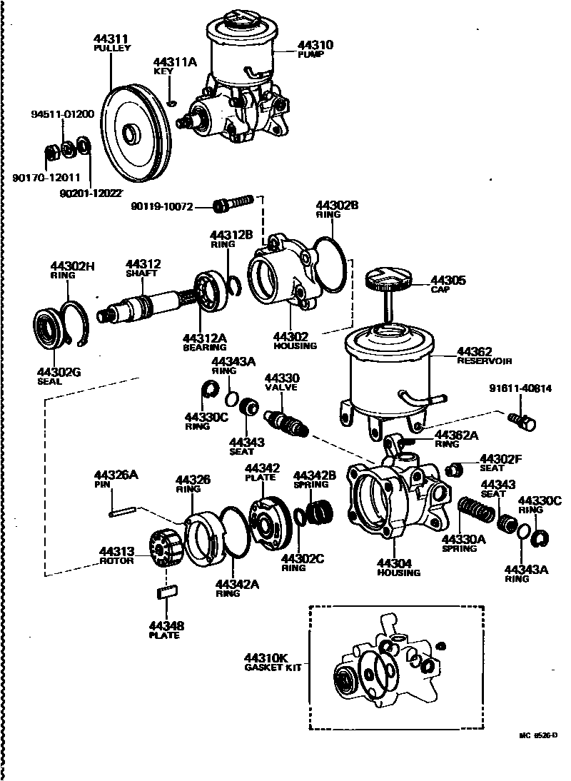 4502 — VANE PUMP & RESERVOIR (POWER STEERING)