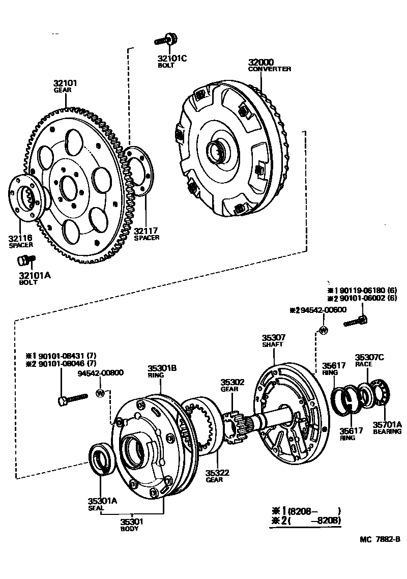 3502 — TORQUE CONVERTER, FRONT OIL PUMP & CHAIN (ATM)