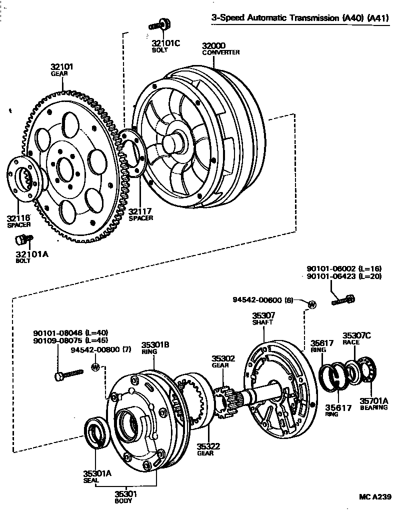 3502 — TORQUE CONVERTER, FRONT OIL PUMP & CHAIN (ATM)