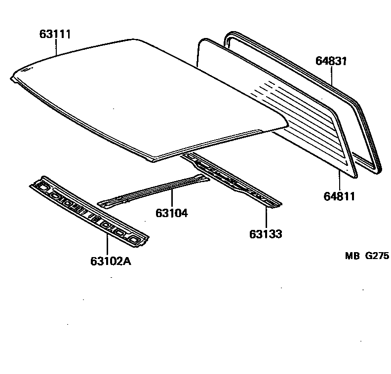 6104 — ROOF PANEL & BACK WINDOW GLASS