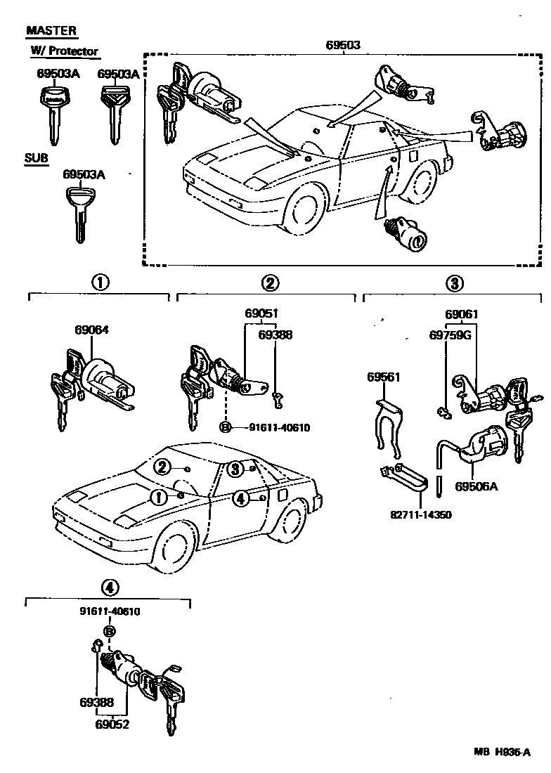 6712 — LOCK CYLINDER SET