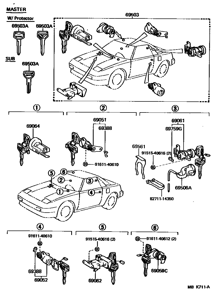 6712 — LOCK CYLINDER SET