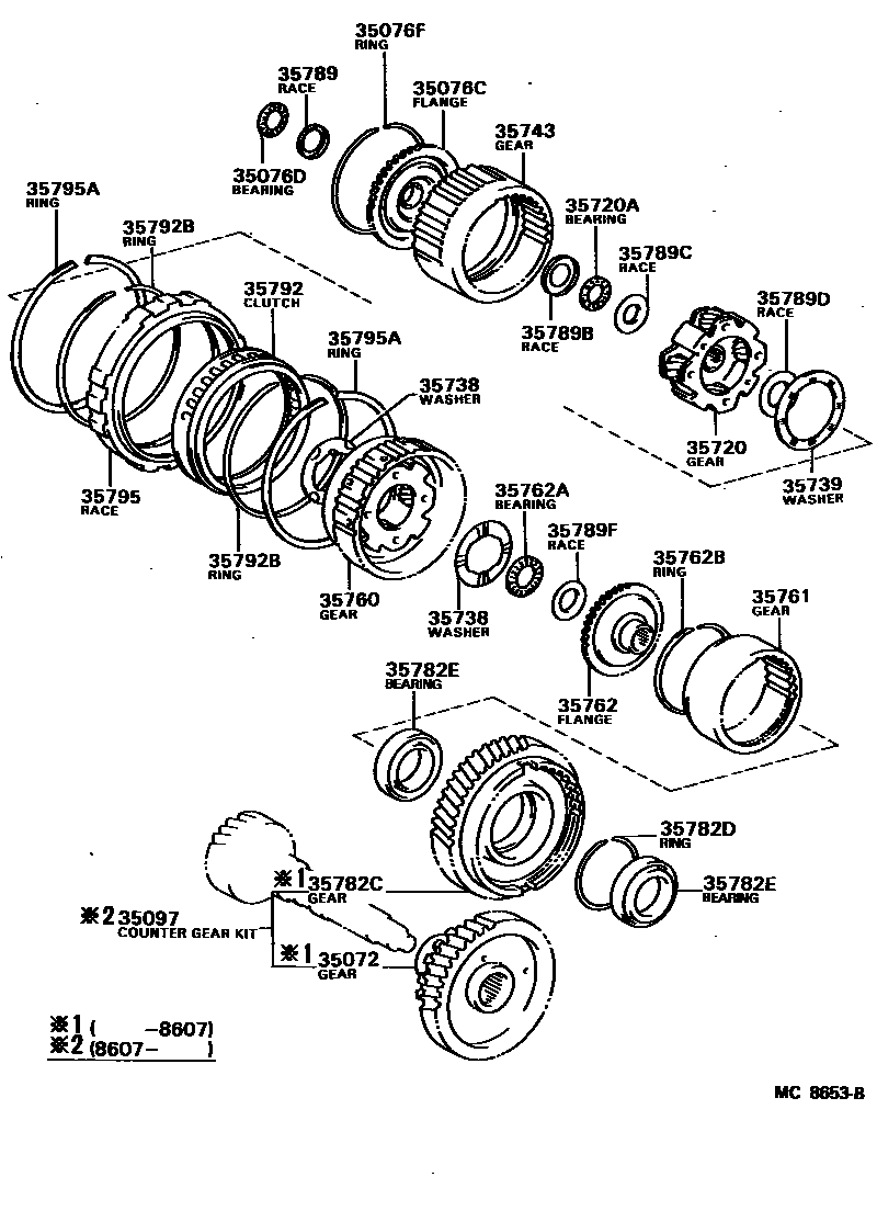3510 — PLANETARY GEAR, REVERSE PISTON & COUNTER GEAR(ATM)