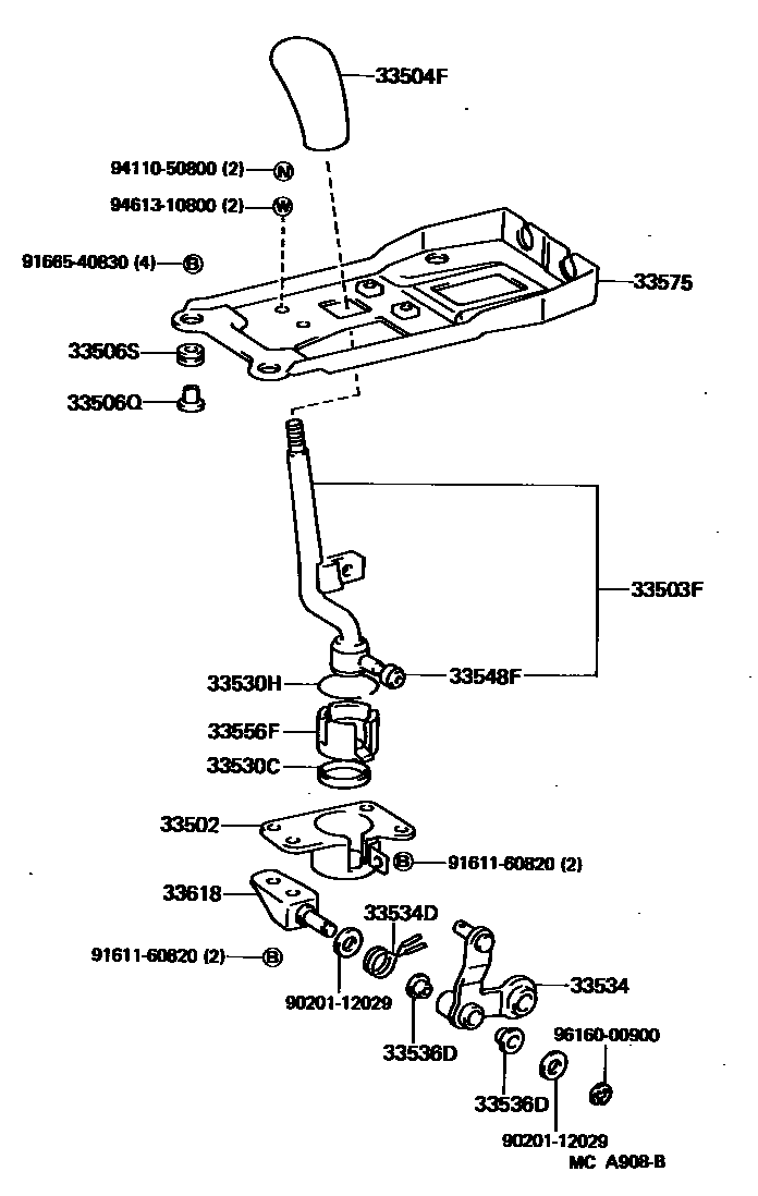 3312 — SHIFT LEVER & RETAINER