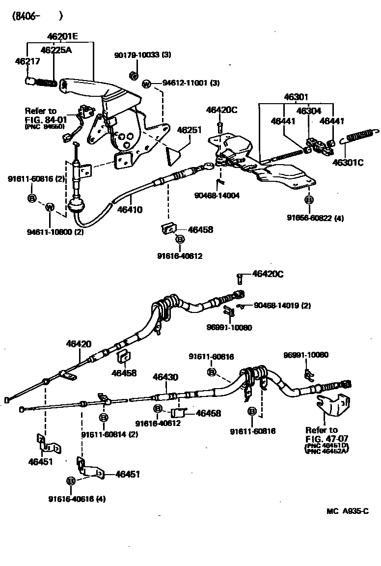 4601 — PARKING BRAKE & CABLE