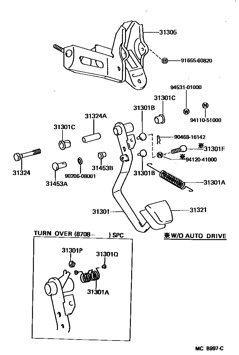 3102 — CLUTCH PEDAL & FLEXIBLE HOSE
