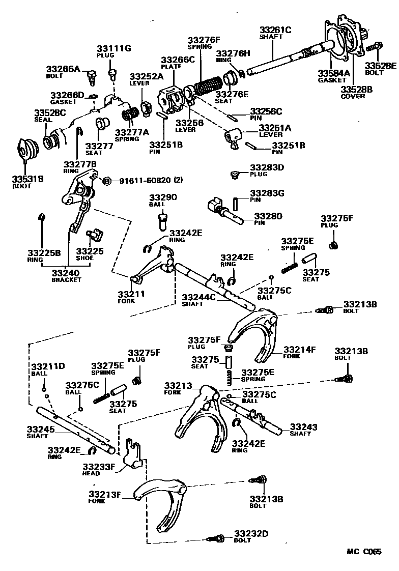 3307 — GEAR SHIFT FORK & LEVER SHAFT (MTM)