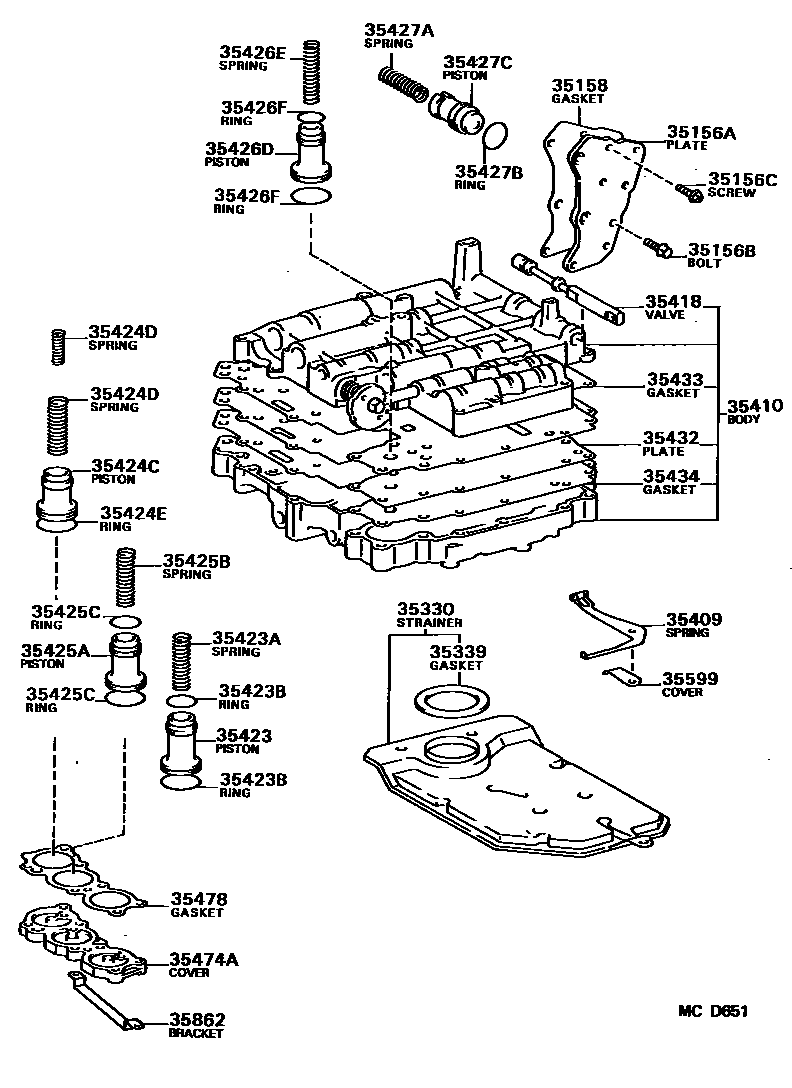 3512 — VALVE BODY & OIL STRAINER (ATM)