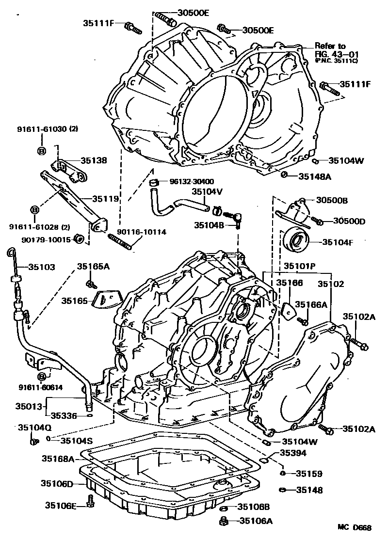 3503 — TRANSMISSION CASE & OIL PAN (ATM)