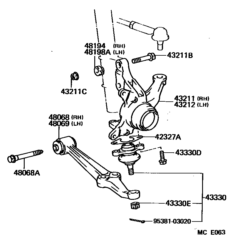 4802 — FRONT AXLE ARM & STEERING KNUCKLE