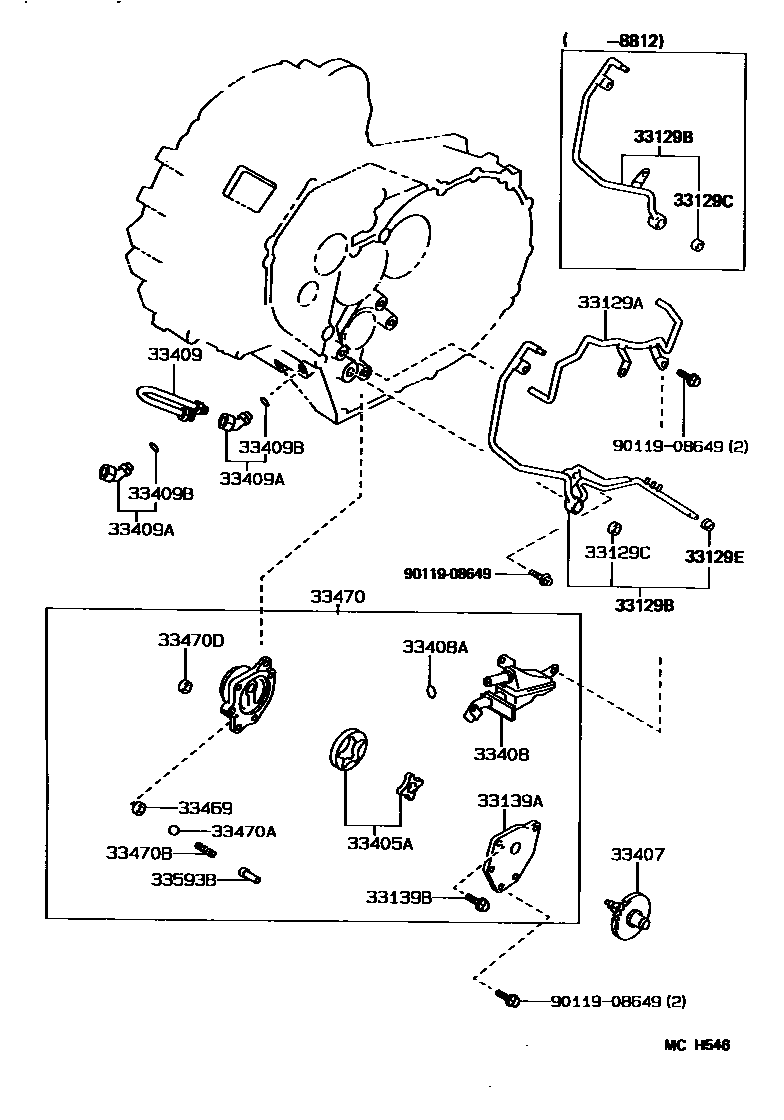 3308 — OIL PUMP, OIL COOLER & PIPE (MTM)