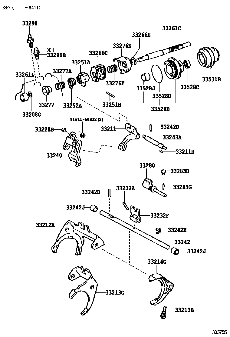 3307 — GEAR SHIFT FORK & LEVER SHAFT (MTM)