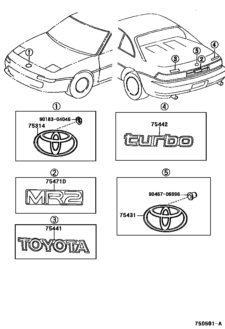 7501 — EMBLEM & NAME PLATE (EXTERIOR & INTERIOR)
