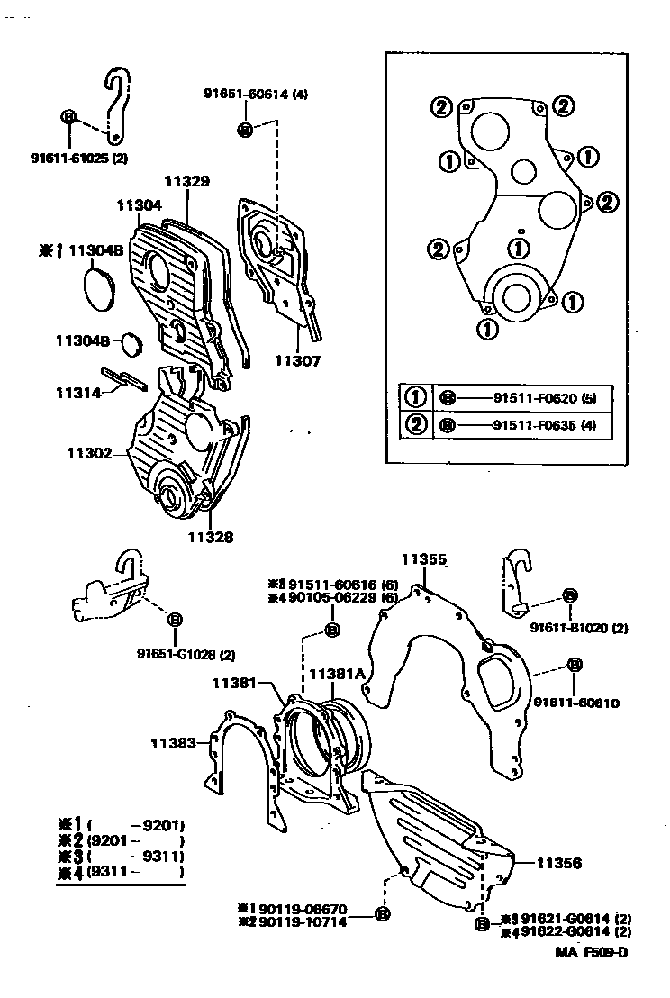 1106 — TIMING GEAR COVER & REAR END PLATE