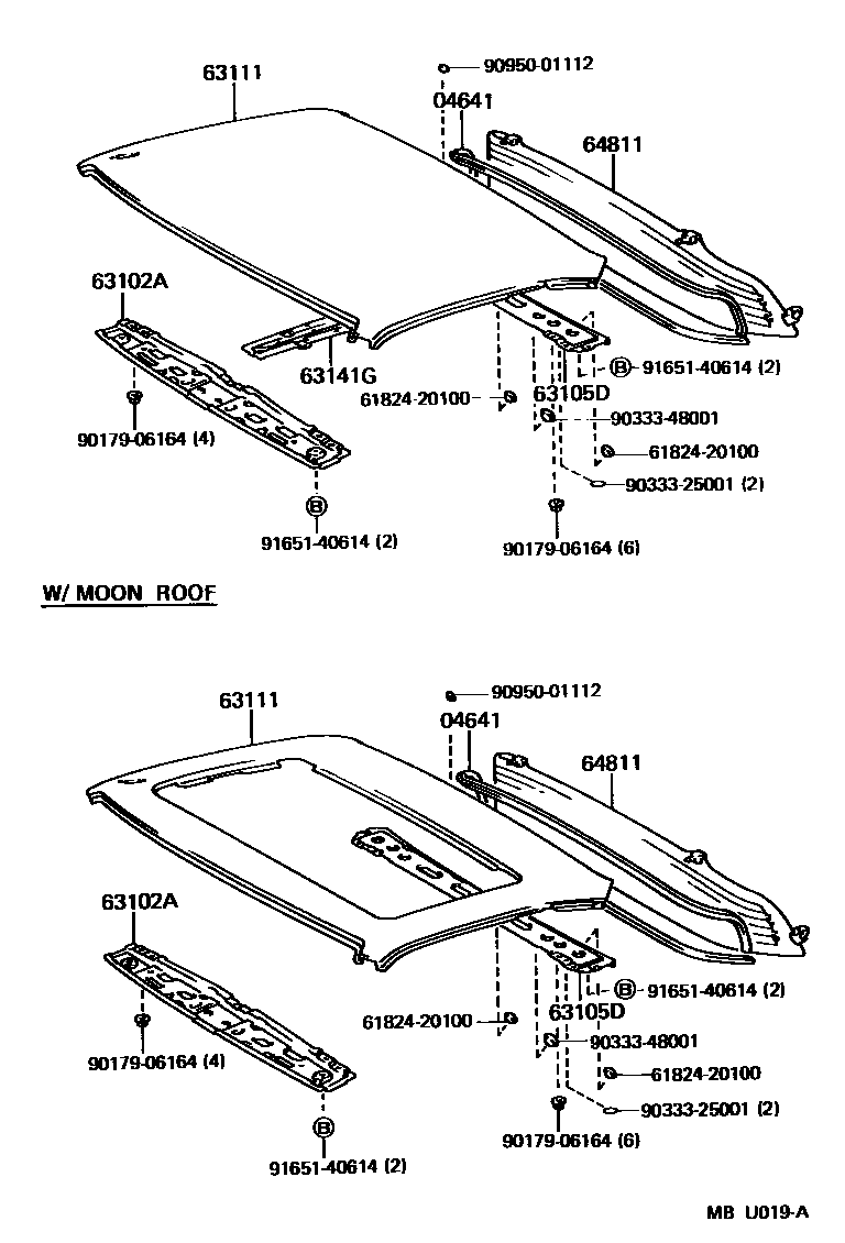 6104 — ROOF PANEL & BACK WINDOW GLASS