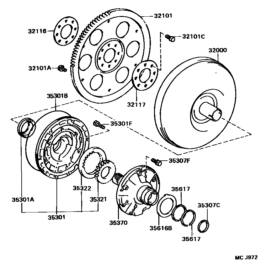 3502 — TORQUE CONVERTER, FRONT OIL PUMP & CHAIN (ATM)