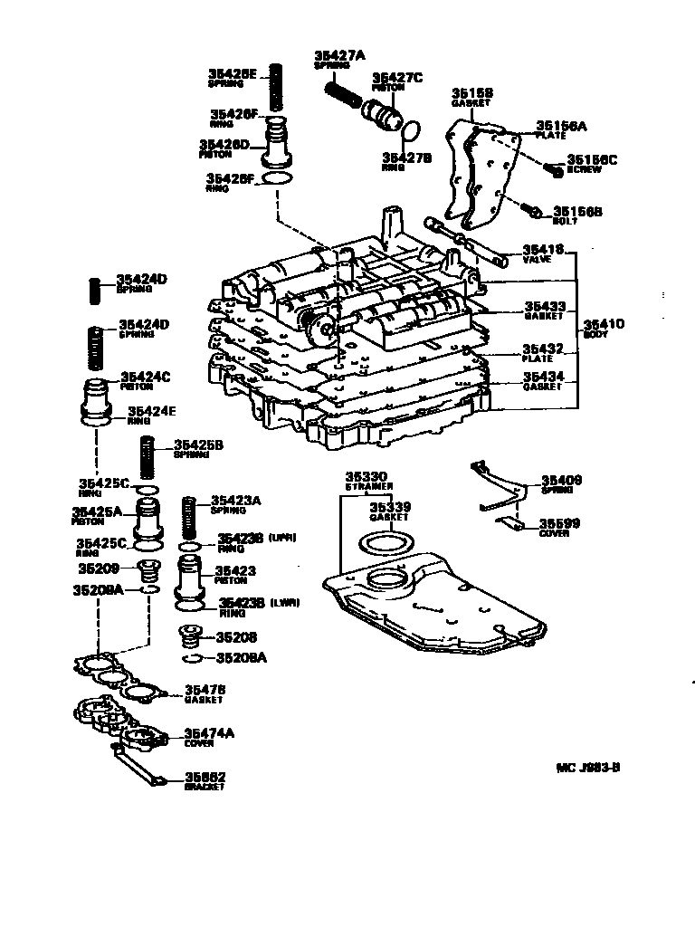 3512 — VALVE BODY & OIL STRAINER (ATM)