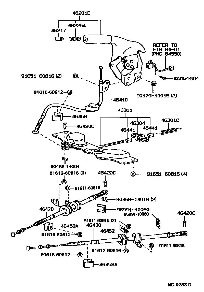 4601 — PARKING BRAKE & CABLE