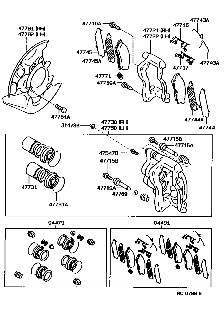 4705 — FRONT DISC BRAKE CALIPER & DUST COVER